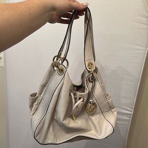 Michael Kors White Leather Shoulder Bag
